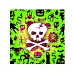 Deathrock Skull & Crossbones Small Satin Scarf (Square)