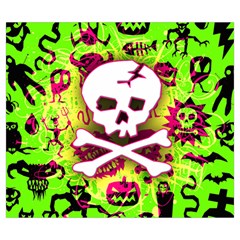 Deathrock Skull & Crossbones Zipper Large Tote Bag from ArtsNow.com Front