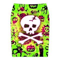 Deathrock Skull & Crossbones Midi Wrap Pencil Skirt from ArtsNow.com Back