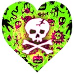 Deathrock Skull & Crossbones Wooden Puzzle Heart