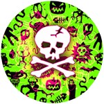 Deathrock Skull & Crossbones Wooden Puzzle Round