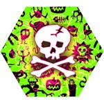 Deathrock Skull & Crossbones Wooden Puzzle Hexagon