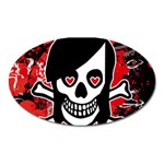 Emo Girl Skull Magnet (Oval)