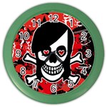 Emo Girl Skull Color Wall Clock