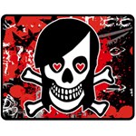 Emo Girl Skull Fleece Blanket (Medium)