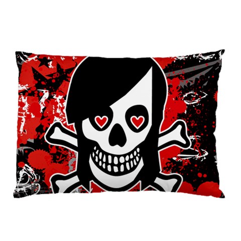 Emo Girl Skull Pillow Case (Two Sides) from ArtsNow.com Front
