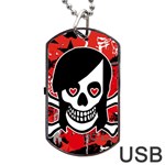 Emo Girl Skull Dog Tag USB Flash (One Side)