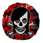Emo Girl Skull Large 18  Premium Round Cushion 