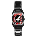 Emo Girl Skull Stainless Steel Barrel Watch