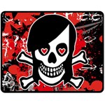 Emo Girl Skull Double Sided Fleece Blanket (Medium)