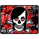 Emo Girl Skull Double Sided Fleece Blanket (Large)