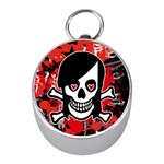 Emo Girl Skull Silver Compass (Mini)