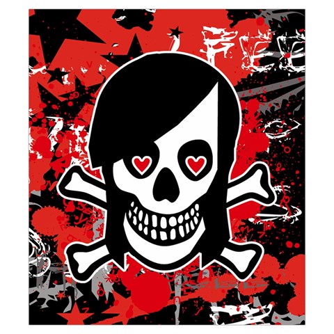 Emo Girl Skull Drawstring Pouch (Small) from ArtsNow.com Front