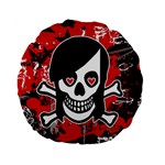 Emo Girl Skull Standard 15  Premium Flano Round Cushion 