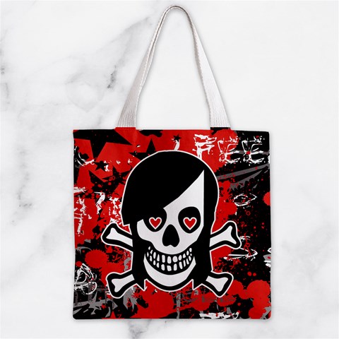 Emo Girl Skull Zipper Grocery Tote Bag from ArtsNow.com Front