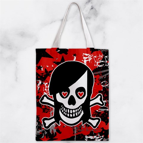 Emo Girl Skull Zipper Classic Tote Bag from ArtsNow.com Front