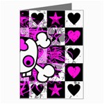 Emo Scene Girl Skull Greeting Card