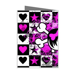 Emo Scene Girl Skull Mini Greeting Card from ArtsNow.com Right