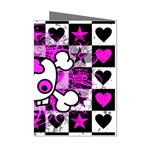 Emo Scene Girl Skull Mini Greeting Cards (Pkg of 8)