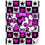 Emo Scene Girl Skull Canvas 12  x 16 