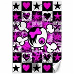 Emo Scene Girl Skull Canvas 12  x 18 