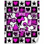 Emo Scene Girl Skull Canvas 16  x 20 