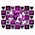 Emo Scene Girl Skull Large Glasses Cloth (2 Sides)