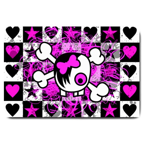 Emo Scene Girl Skull Large Doormat from ArtsNow.com 30 x20  Door Mat