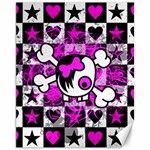 Emo Scene Girl Skull Canvas 11  x 14 