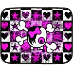 Emo Scene Girl Skull Fleece Blanket (Mini)