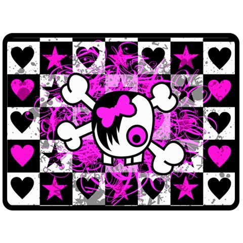 Emo Scene Girl Skull Fleece Blanket (Large) from ArtsNow.com 80 x60  Blanket Front