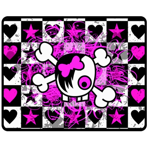 Emo Scene Girl Skull Fleece Blanket (Medium) from ArtsNow.com 60 x50  Blanket Front