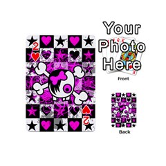 Emo Scene Girl Skull Playing Cards 54 Designs (Mini) from ArtsNow.com Front - Heart2