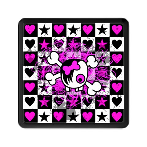 Emo Scene Girl Skull Memory Card Reader (Square) from ArtsNow.com Front