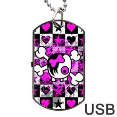 Emo Scene Girl Skull Dog Tag USB Flash (Two Sides) from ArtsNow.com Back