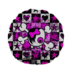 Emo Scene Girl Skull Standard 15  Premium Round Cushion  from ArtsNow.com Front