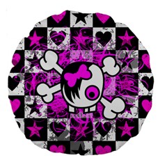 Emo Scene Girl Skull Large 18  Premium Round Cushion  from ArtsNow.com Back