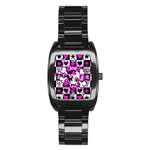 Emo Scene Girl Skull Stainless Steel Barrel Watch