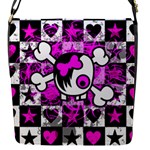 Emo Scene Girl Skull Flap Closure Messenger Bag (S)