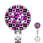 Emo Scene Girl Skull Stainless Steel Nurses Watch