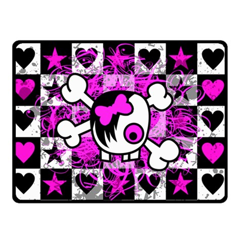 Emo Scene Girl Skull Double Sided Fleece Blanket (Small) from ArtsNow.com 45 x34  Blanket Front
