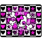 Emo Scene Girl Skull Double Sided Fleece Blanket (Medium)