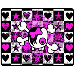 Emo Scene Girl Skull Double Sided Fleece Blanket (Medium) from ArtsNow.com 58.8 x47.4  Blanket Back