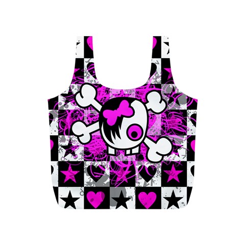 Emo Scene Girl Skull Full Print Recycle Bag (S) from ArtsNow.com Front