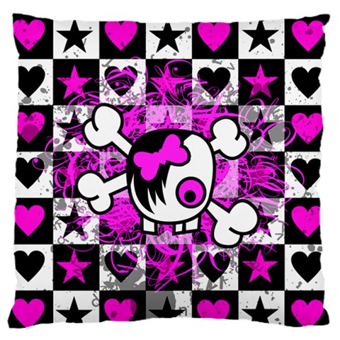 Emo Scene Girl Skull Large Flano Cushion Case (One Side) from ArtsNow.com Front