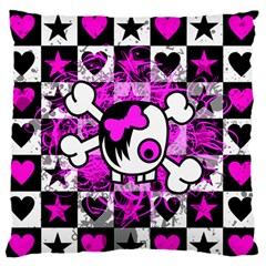 Emo Scene Girl Skull Large Flano Cushion Case (Two Sides) from ArtsNow.com Back