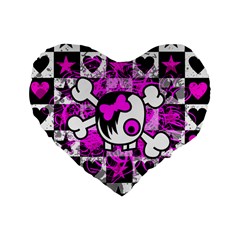 Emo Scene Girl Skull Standard 16  Premium Flano Heart Shape Cushion  from ArtsNow.com Front