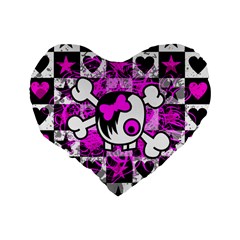 Emo Scene Girl Skull Standard 16  Premium Flano Heart Shape Cushion  from ArtsNow.com Back