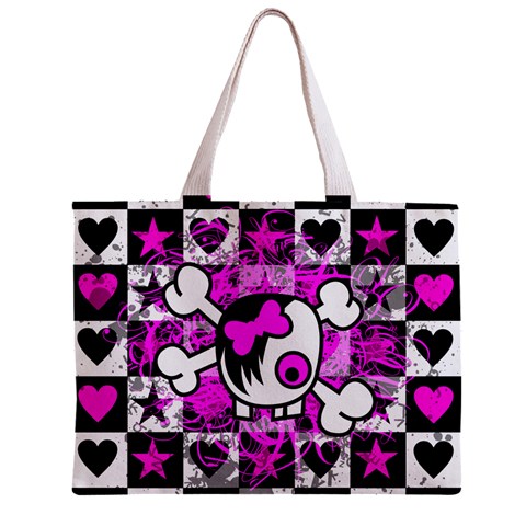 Emo Scene Girl Skull Zipper Mini Tote Bag from ArtsNow.com Back