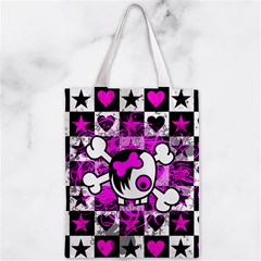 Emo Scene Girl Skull Zipper Classic Tote Bag from ArtsNow.com Front